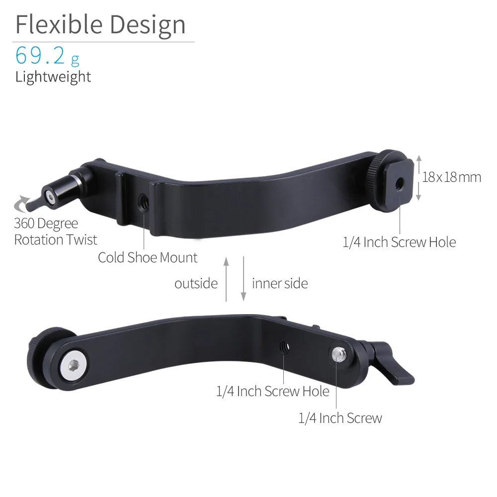 Tilt Arm for FEELWORLD F570 5.7 Inch 4K HDMI On Camera Field Monitor Mount on DSLR Stabilizer Gimbal Crane Rig