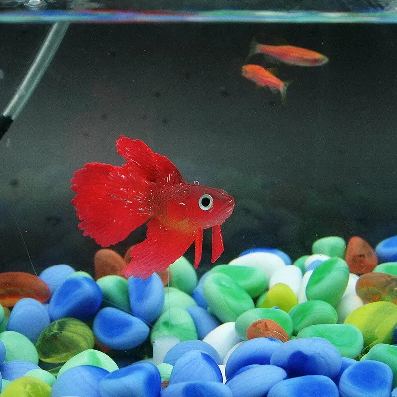 Fluorescent Artificial Glowing Goldfish Betta Aquarium Decoration With