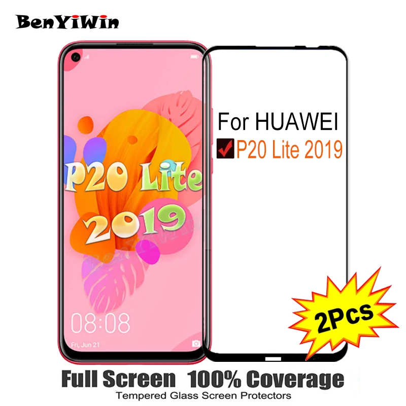 

2PCS Full Cover Screen Protector Tempered Glass For Huawei P20 Lite 2019 6.40" 9H Protective glass For GLK LX1 LX2 LX3 Film Case