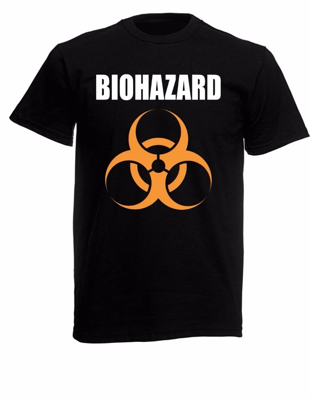 Стильная футболка брендовая одежда логотип Biohazard Мужская черная в стиле рок
