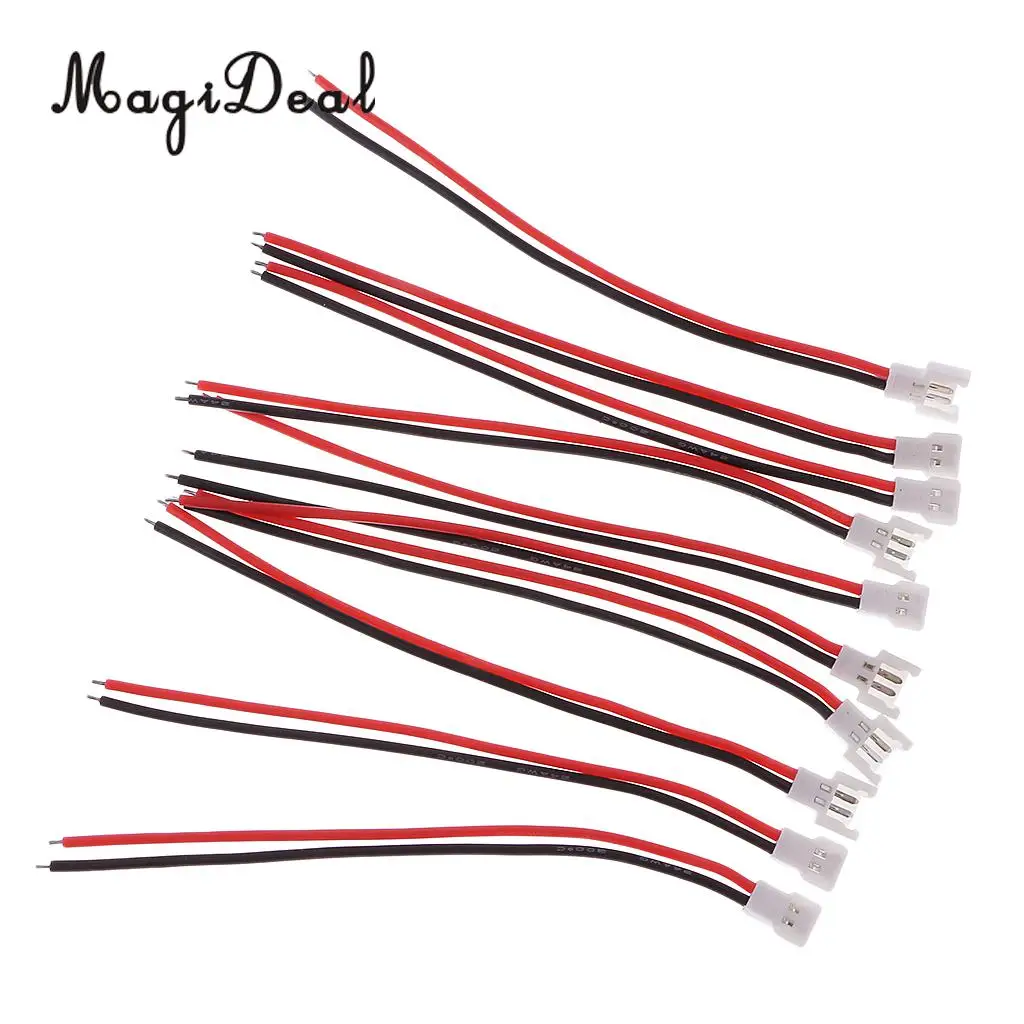 MagiDeal 5Pairs/Lot White 51005 2 Pin Connector Plug Male&Female with 100mm Wire Cable for Helicopter Airplance Boat Cars Parts