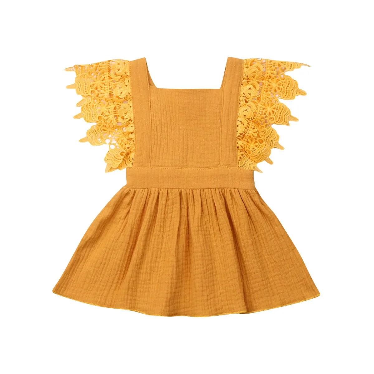 

Girl Kids Baby Princess Solid Sleeveless Lace Dress Party Casual Dresses Clothes Sundress Summer