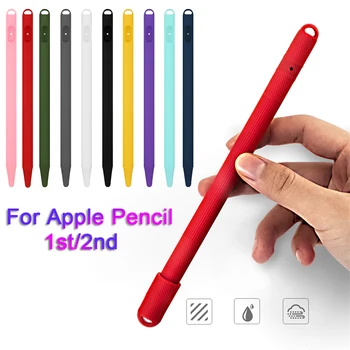 

Pure Color Soft Silicone Case Nib Cover Sleeve Wrap Tip Protective Skin For Apple Pencil 2 of iPad/iPaf Pro/iPad Mini