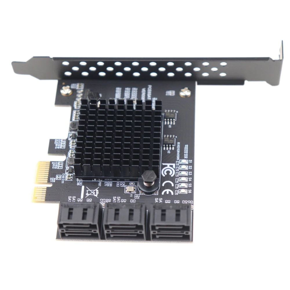 PCIe 20x1 zu SATA III 6 Ports Adapter Karte Marvell Chipsatz Nicht-Raid Für IPFS Festplatte bergbau