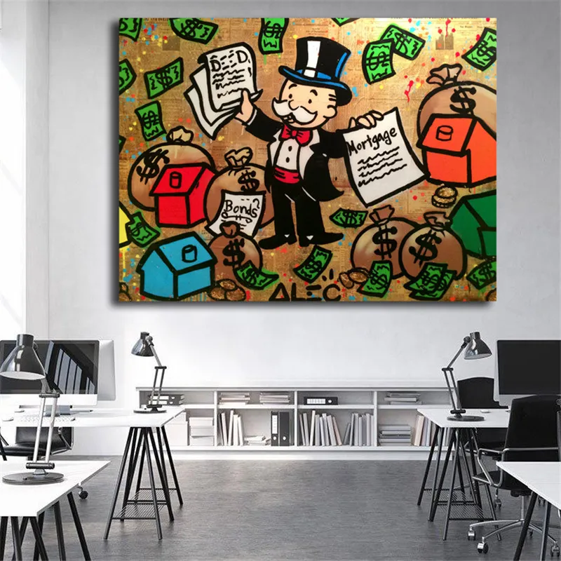 

Money Man Graffiti Canvas Posters Prints Wall Art Painting Decorative Picture Modern Home Decoration Accessories