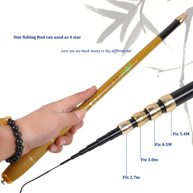 2.7-7.2M Stream Carbon Fiber Telescopic Fishing Rod Ultra Light Carp Fishing