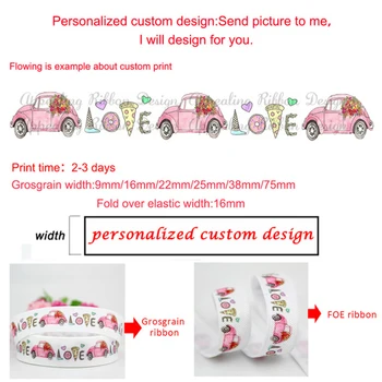

Custom Cake Macaron Doughnut Cartoon printed grosgrain ribbon foe elastic ribbon 16mm-75mm 50 yards Wedding DIY bows ribbons