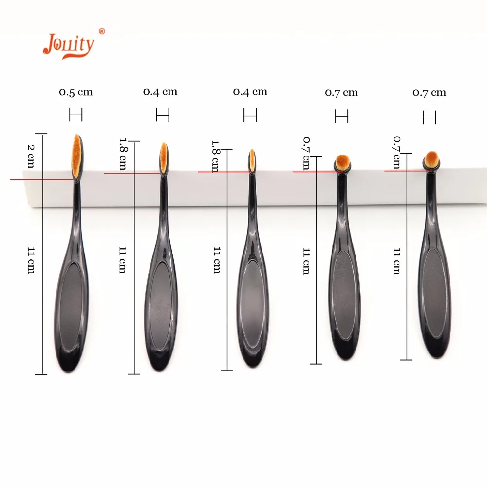 Jollity 10 шт. набор кистей для макияжа Нейлон в форме зубной щетки Овальный набор кисточек для макияжа Мягкая основа Пудра Тени для век кисть для губ