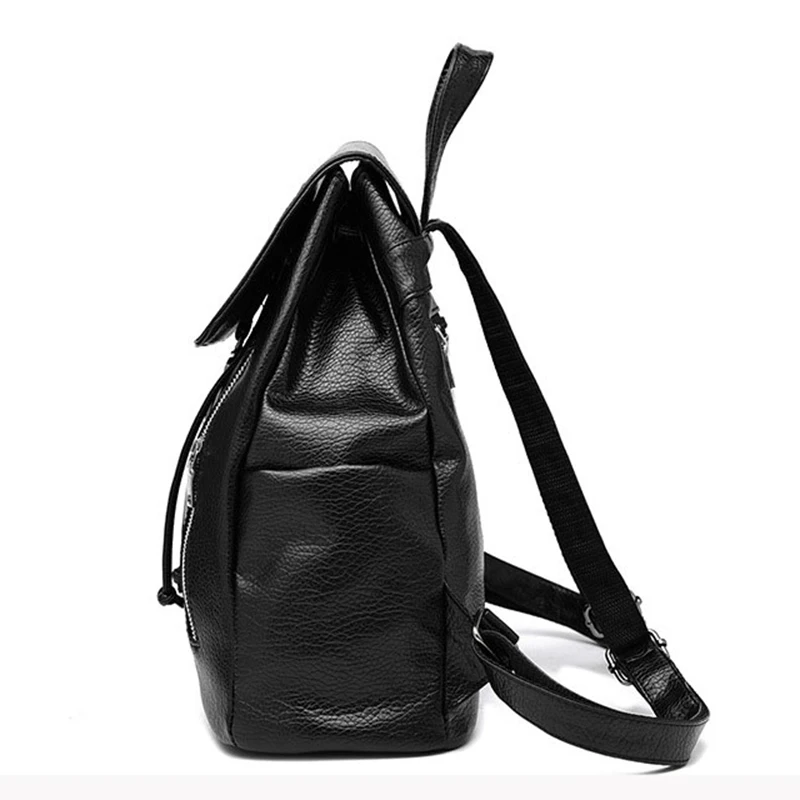 2018 جديد أزياء الفتيات على ظهره بو الجلود النقش المدرسة أكياس الإناث على ظهره سيدة لينة السفر بلاك الوردي الأبيض