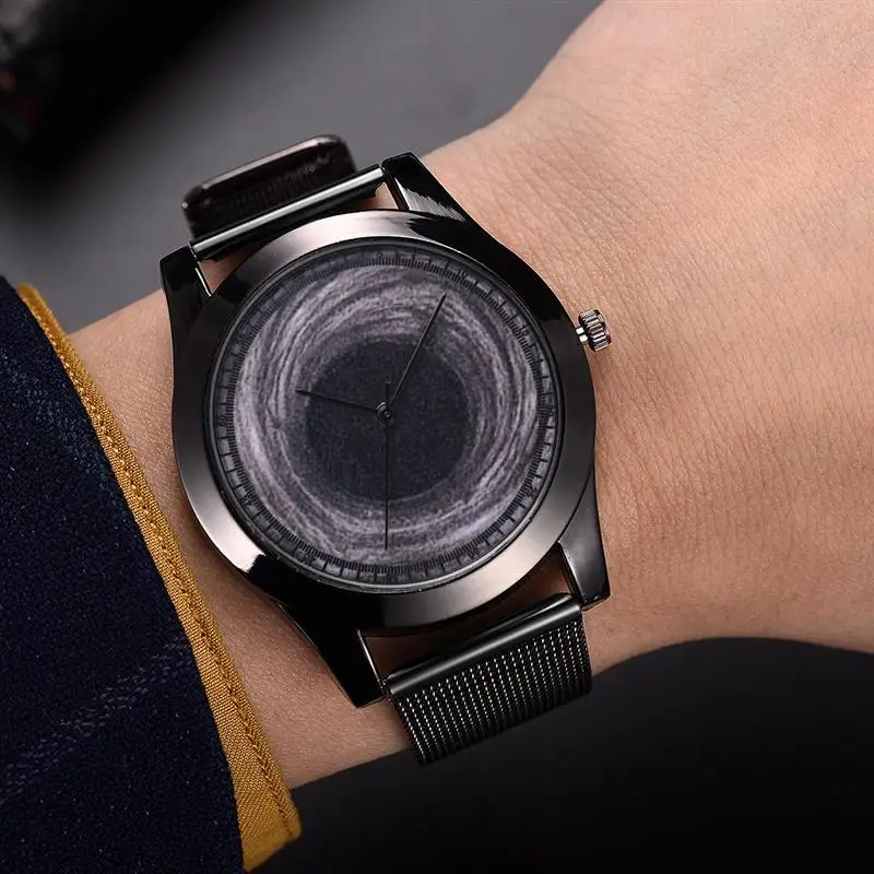 

New Arrival Men Luxury Brand Watch Black Mesh Band Stainless Steel Quartz Wristwatch Simple Business Watches Elegant Male Clock