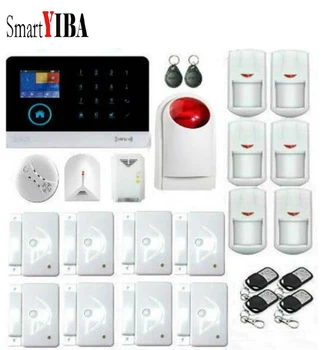 

SmartYIBA App 3G RFID Security Alarm System+Glass Break Sensor Gas Leakage Motion PIR Alarm Strobe Siren Wireless Alarm Kits
