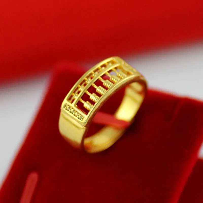

2018 New Sand Golden Copper Wishful Abacus Opening Adjustable Ring For Men and Women Jewelry Crafts Accessories