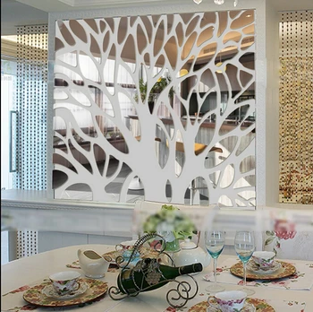 

New 3D Large Tree Mirror Wall Stickers Mirror Stickers Acrylic stickers for living room entrance bedroom 3D wall decoration