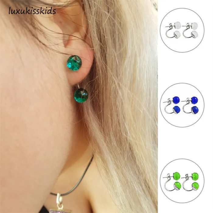 LUXUKISSKIDS серьги из нержавеющей стали Двухсторонние для женщин гвоздики brinco