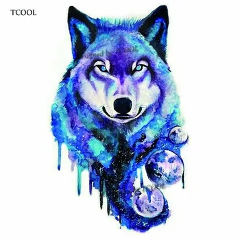 

HXMAN Wolf Temporary Tattoo Sticker Animal Tattoos for Women Fashion Sexy Body Art Waterproof Hand Fake Tatoo 9.8X6cm A-315