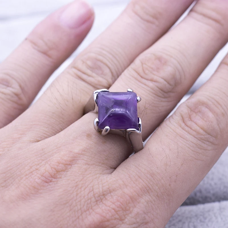 Mixed Styles Natural Purple Crystal Stone Rings 20 pcs/lot