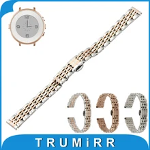 Montre En Acier inoxydable Bande + Outil pour Pebble Temps Ronde 14mm Femmes Papillon Boucle Courroie de Poignet Bracelet Rose Or argent