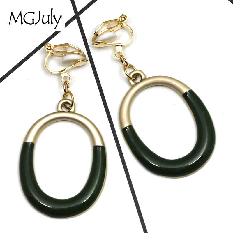

Geometric Ellipse Metal Earrings No Pierced Ear Clip Minimalist Clip on Earring Without Piercing 2019 Women Jewelry CE301