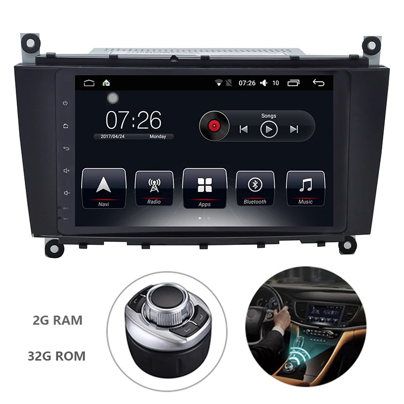 Android 7 1 Din дюймов DVD автомобильная аудио навигационная система для Benz C Class W203 CLK W209