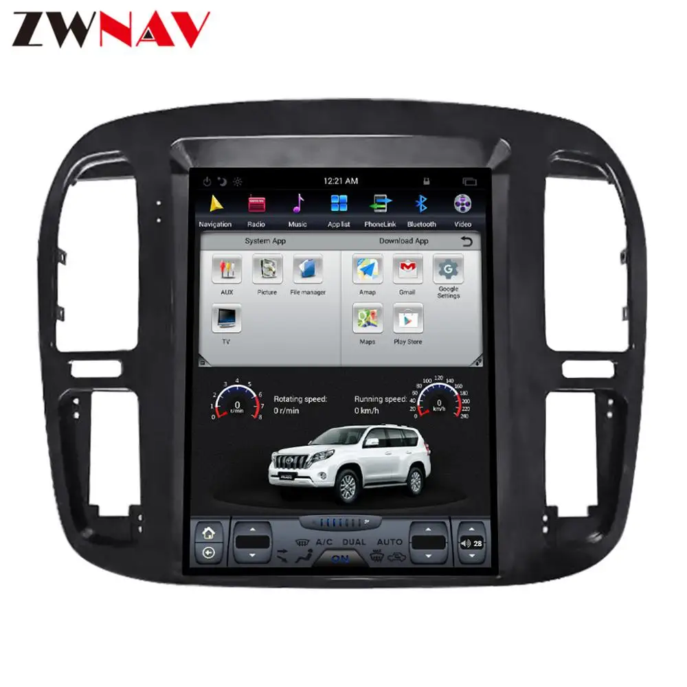 Тесла стиль Android 7,1 большой экран автомобильный DVD для Toyota Land Cruiser lc100 1998-2002 Аудио Видео Радио Стерео gps навигация 1 din