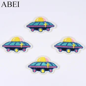 

10pcs/lot Embroidery Spacecraft Patch Sew On Iron On Cartoon Stickers DIY Handmade Patchwork Craft Fabric Stickers for Jeans Bag