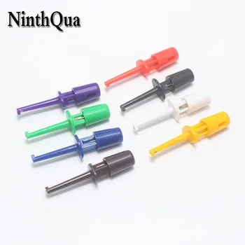 

8 Pcs Mini Single Test Hook Clip Test Probe for Electronic Testing IC Grabber Large Size Round Crocodile Clip Hook Test Clip