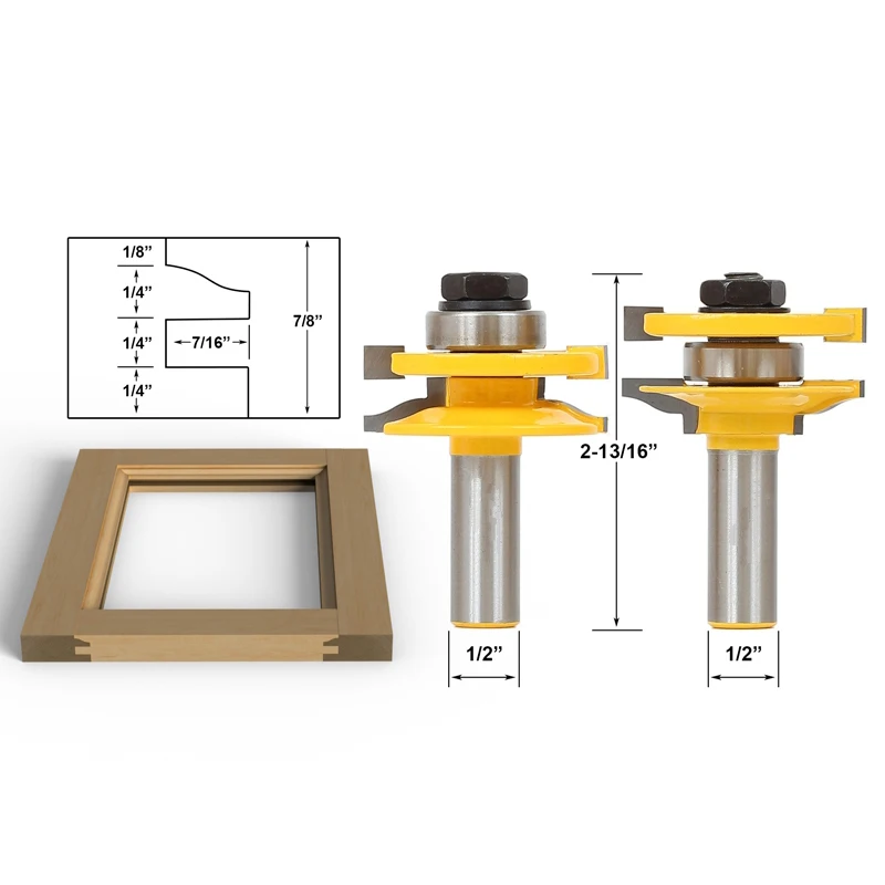 Router Bits Handrails Cutter RAIL AND STILE BITS 1//4/'/' Shank T-type