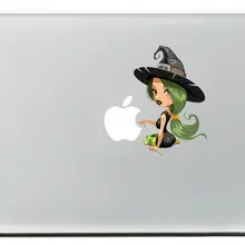 Милые зеленые волосы ведьма Виниловая Наклейка для DIY Macbook Pro/Air 11 13 15 дюймов чехол для ноутбука Наклейка