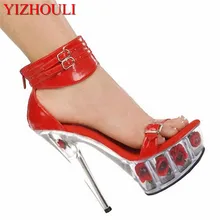 Красивые туфли для танцев на шесте с цветами на платформе и высоком каблуке 15 см; босоножки; модельные/свадебные туфли размера плюс