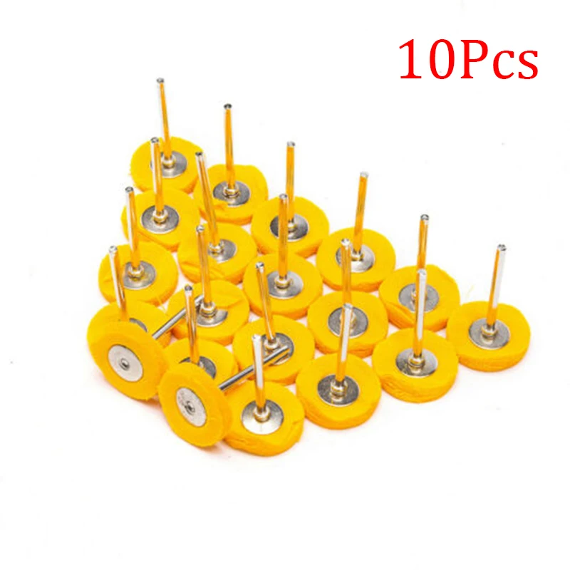 

Set Polishing Wheel Gadget Elements Pack 10pcs Buffing Wool Cotton Cloth Pads Shank Electrical Grinding Useful