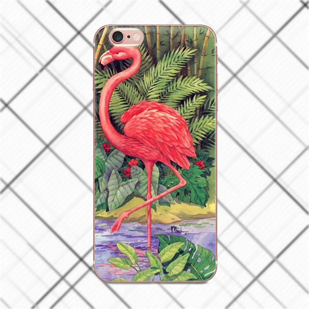Tpwxnx For LG G2 G3 mini spirit G4 G5 G6 K4 K7 K8 K10 2017 V10 V20 V30 Cover Colorful Tropical Plants Flower Flamingos