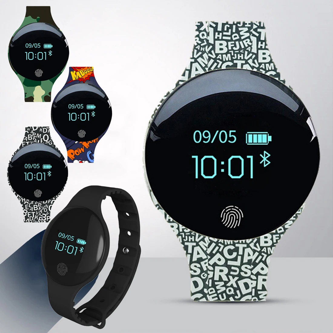 

H8 Color Touch Screen Smartwatch Motion detection Smart Watch smart watch For IOS Android With Cartoon Letter Strap Children