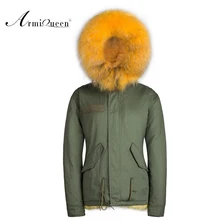 Winter Thick Removable Fur Collar Coat Outerwear fox Fur parka for Man