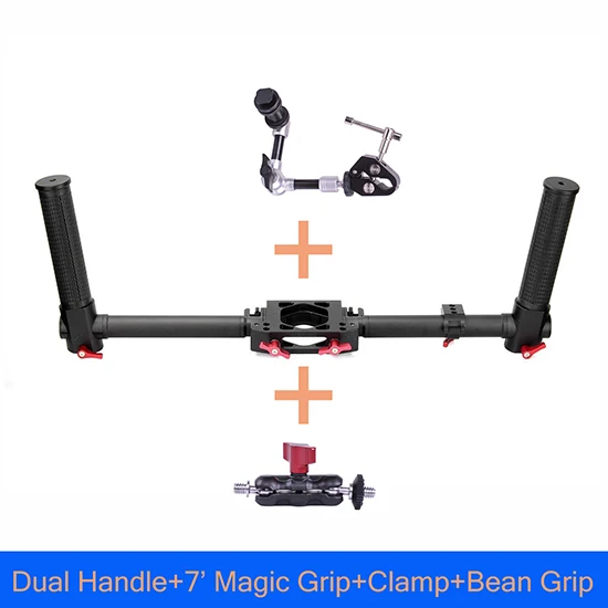 DH02 20-45 мм Verlengen двойной ручной Verlengde Handvat houder для Zhiyun Crane 2 Plus MOZA Air DJI 3 axis Feiyu a1000/2000 - Цвет: Золотой