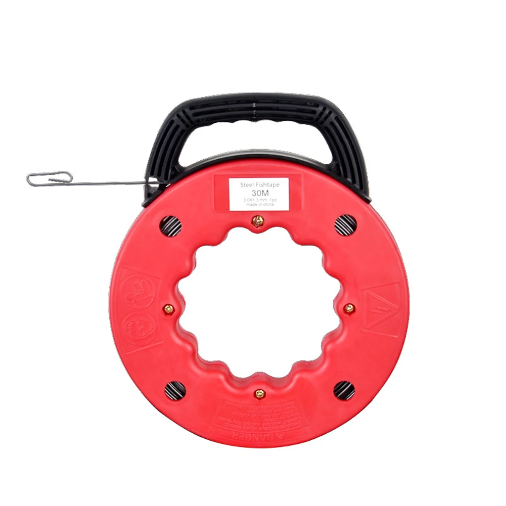 

Reel Wire Rodder Fish Tape Portable Electrical Cable Tools Ducting Puller Plastic Tip Measuring Wheel Steel Conduit