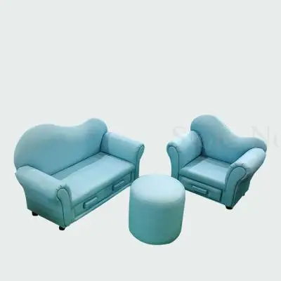 Детский мини-диван, диван для чтения, стул для хранения, диван-скамейка, милое двойное сиденье, кожаный художественный ленивый диван - Цвет: 0.0. 3