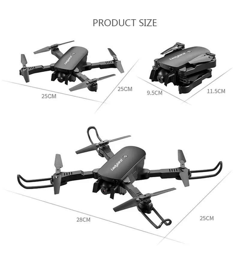 New 4K Dual camera Drone HD Camera Follow me WIFI FPV RC Quadcopter Foldable Selfie Live Video Altitude Hold Auto Return RC Dron