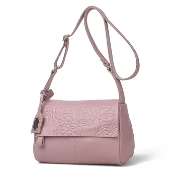

New 2018 Genuine Leather Women's Bag Simple Fashion Shoulder Bags Small Messenger Bag