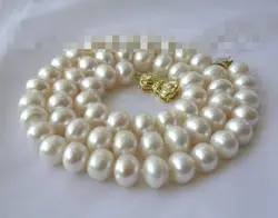 0867 круглый белый пресноводных культивированный жемчуг ожерелье