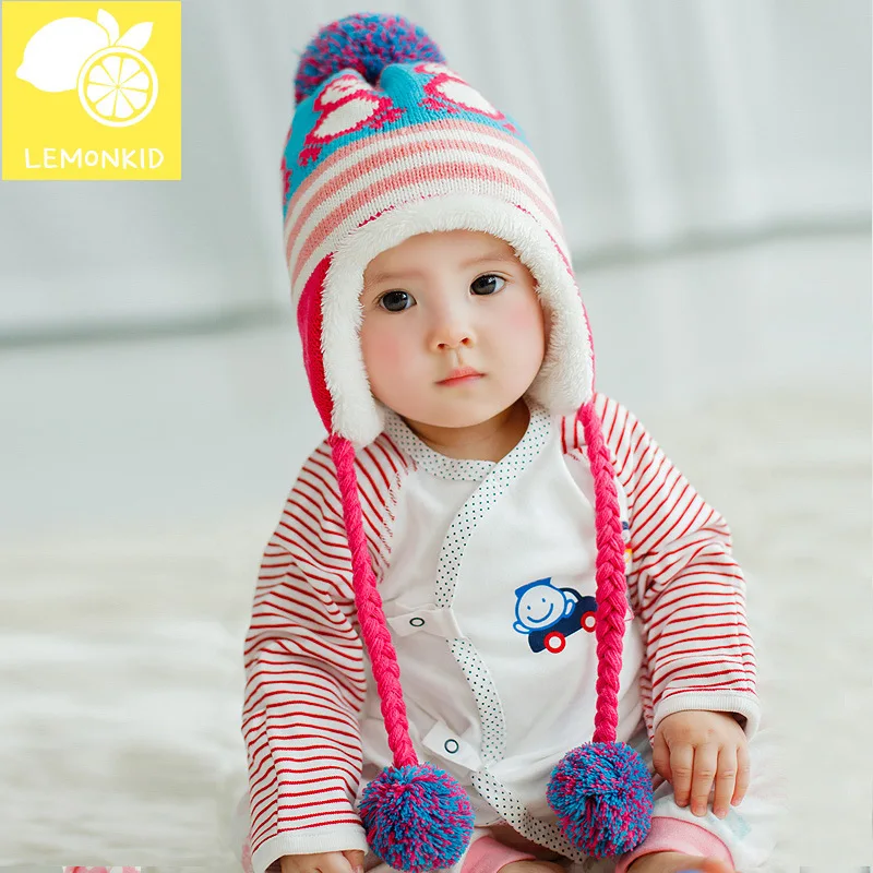 2016 winter Korean version new baby hat baby colorful baby winter hat