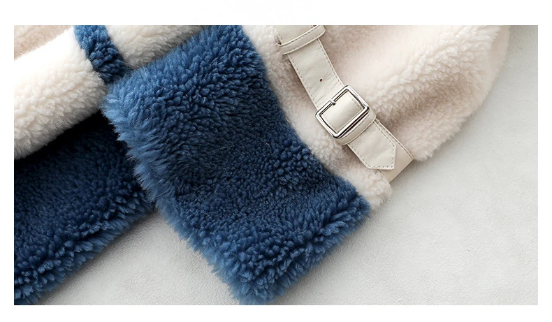 AYUNSUE пальто из натуральной шерсти с воротником из натурального Лисьего меха, с капюшоном, куртка для стрижки овец, длинные зимние куртки, женское меховое пальто YS896009
