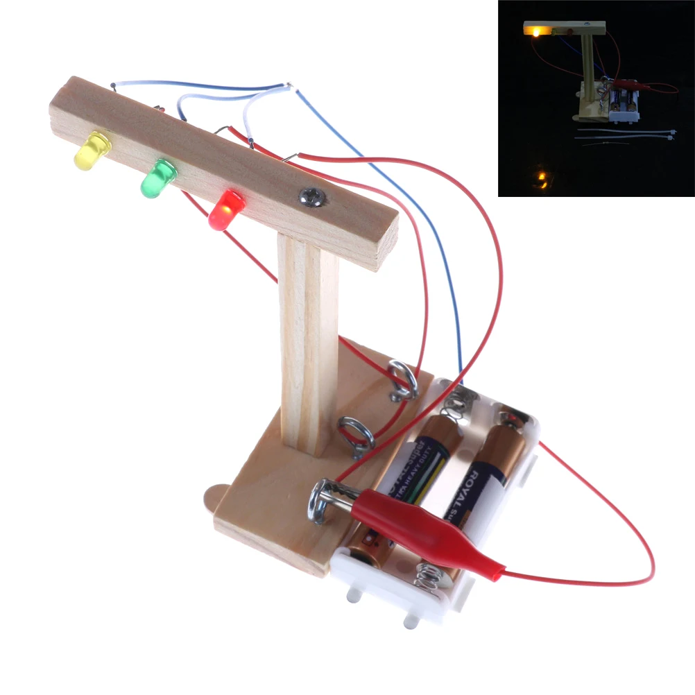 Горячая DIY для маленьких детей ручной сборки науки и техники образования мини модель эксперимент дети светофоры подарки 2019