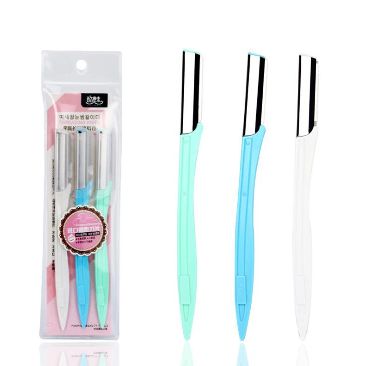 3pcs/set New Eyebrow Trimmer Safe Mini Makeup Knife Blade Shaver Eyebrow Razor Facial Hair Remover Tool
