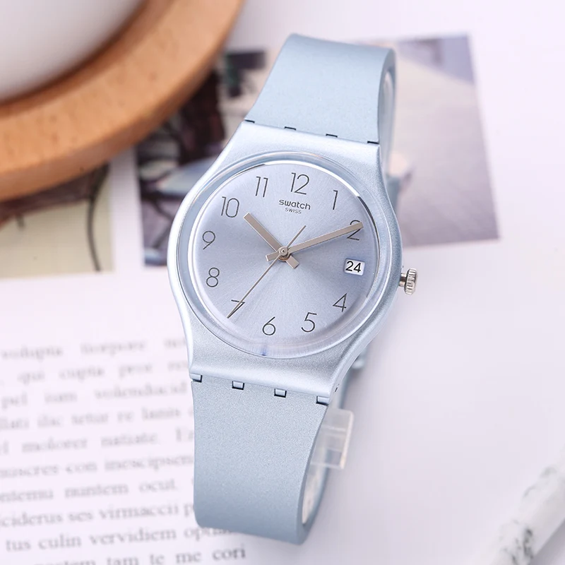 Swatch часы классический цвет пароль серии свежий синий кварцевые мужские и женские
