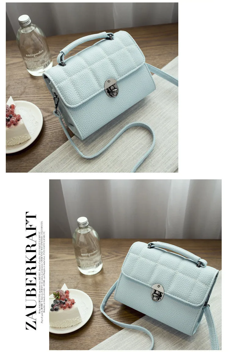 21 2016 New Trend Korean Fashion Women Bags Shoulder Messenger Bag Litchi Munsu Line PU Leather Wild Casual Small Square Package