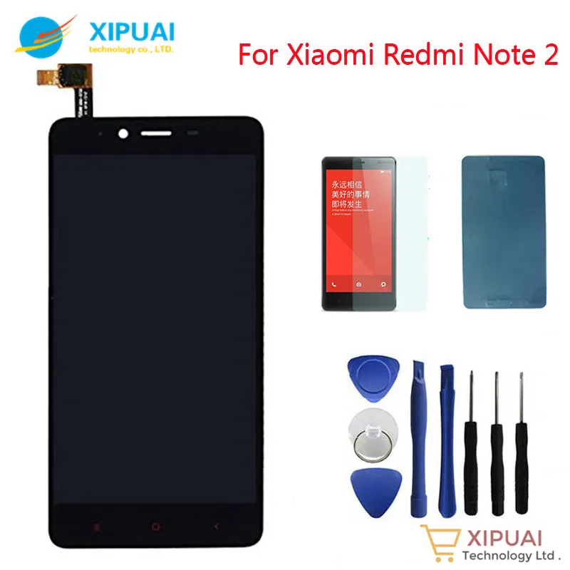 New For Xiaomi Redmi Note 2 LCD Display Touch Screen Digitizer Assembly Replacement Tools Adhensive Tempered