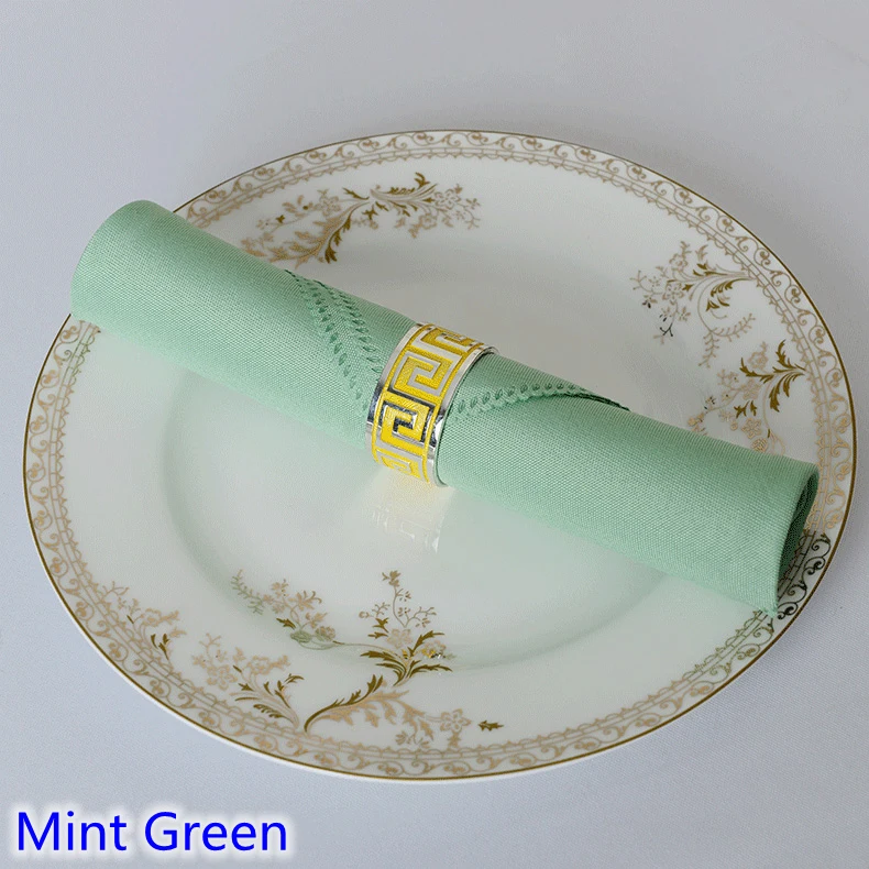 Салфетка мятно-зеленого цвета, обычная Полиэстеровая салфетка для свадьбы, отеля и украшение стола ресторана, устойчивая к морщинкам и пятнам