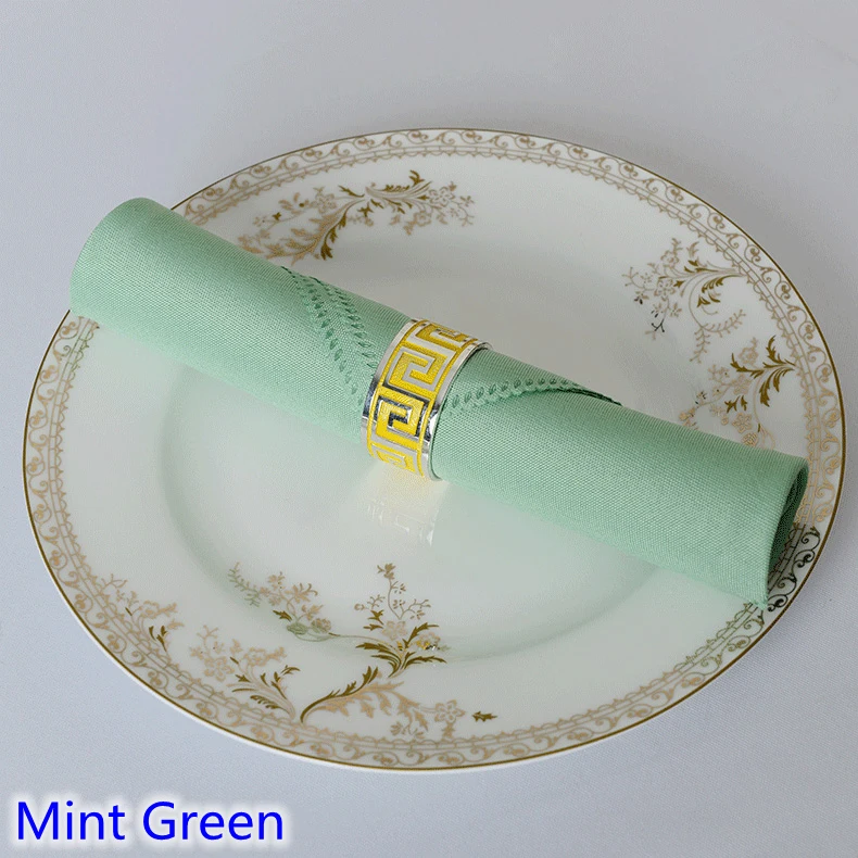 napkin Mint Green colour plain polyester napkin for wedding hotel and
