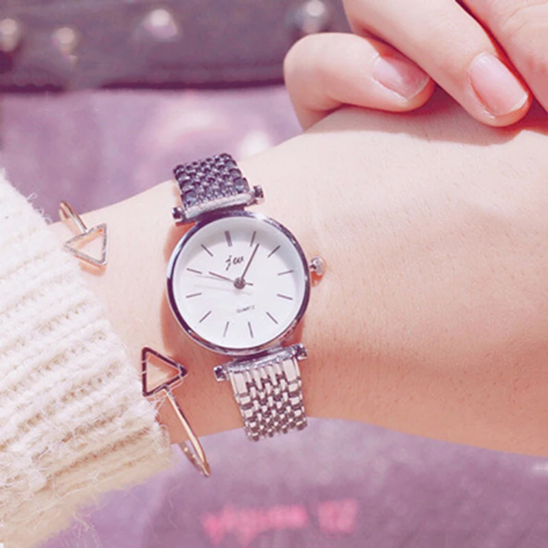 

zegarek damski 2018 New Women Bracelet Watch Luxury Rose Gold Watch Women Quartz Ladies Silver Wrist Watches Steel Female Clock