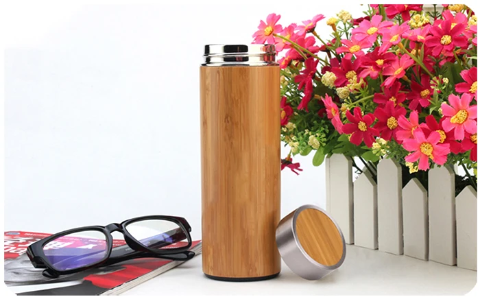 Креативная бамбуковая термос-бутылка, кружка из нержавеющей стали, вакуумная колба, термос-бутылка для воды, кофе, термос, вакуумные бутылки